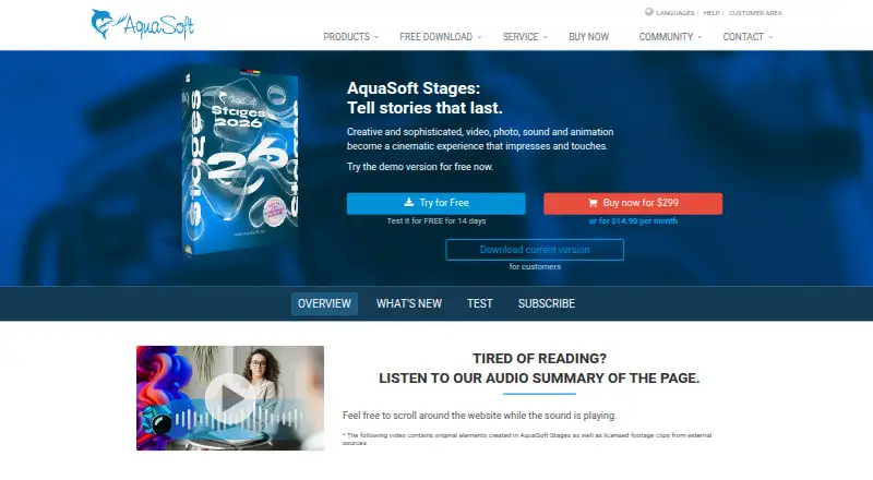 AquaSoft Stages's own site