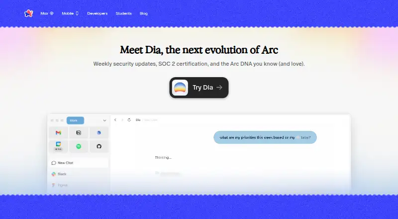 Arc Browser's own site