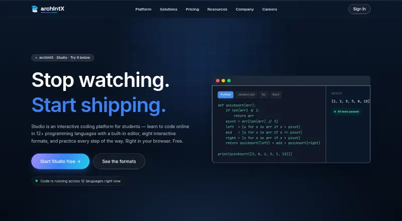 archintX Studio's own site