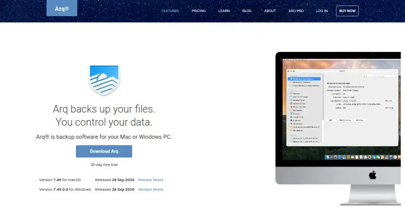 Arq Backup's own site