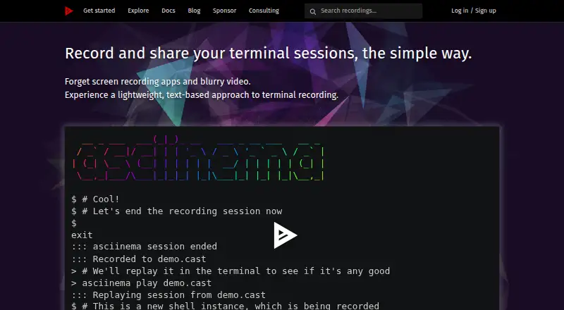 asciinema's own site