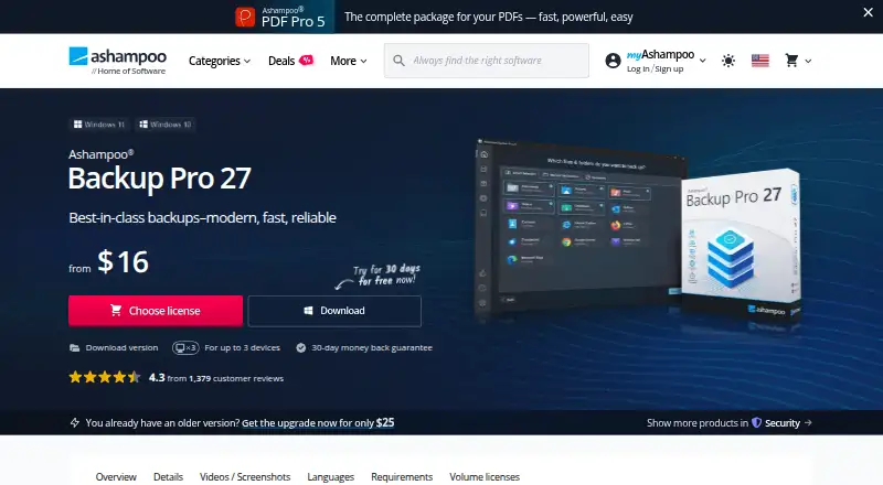 Ashampoo Backup Pro's own site