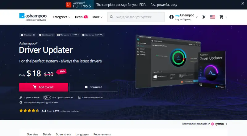 Ashampoo Driver Updater's own site