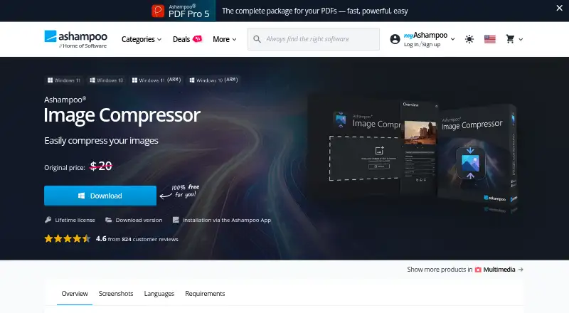 Ashampoo Image Compressor's own site