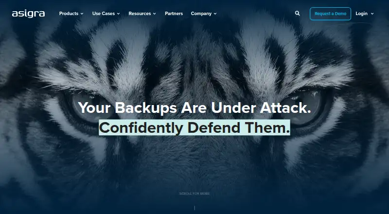 Asigra Cloud Backup's own site