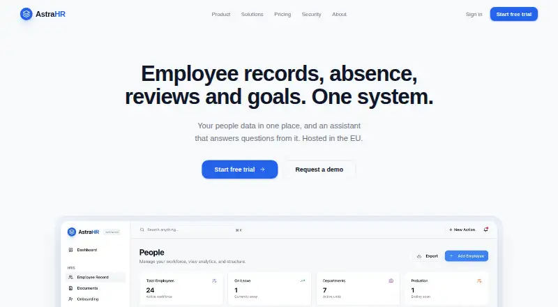 AstraHR's own site