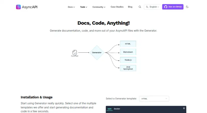 AsyncAPI Generator's own site