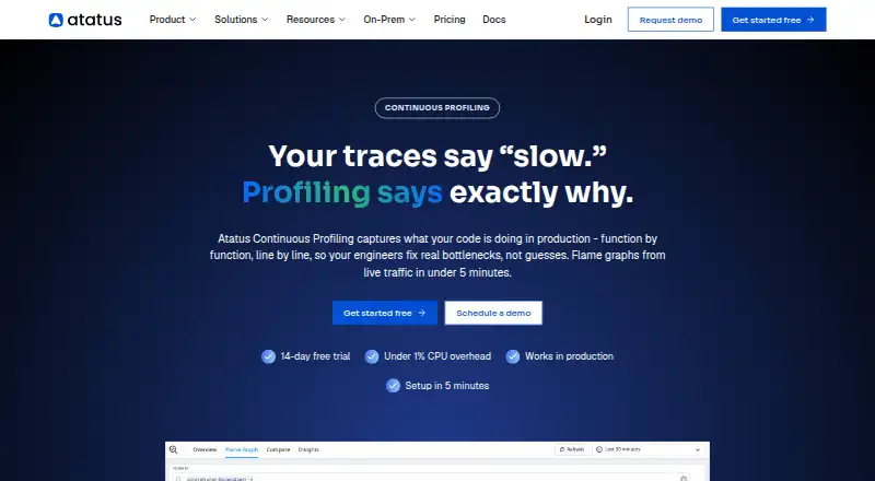 Atatus Continuous Profiling's own site