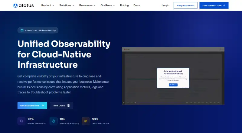 Atatus Infrastructure Monitoring's own site