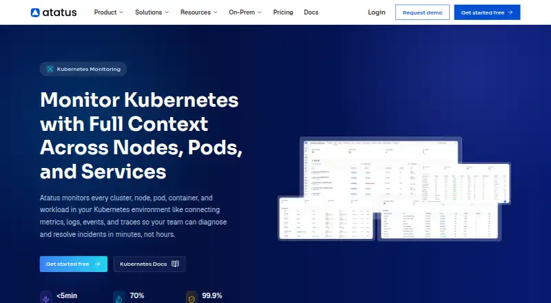 Atatus Kubernetes Monitoring's own site