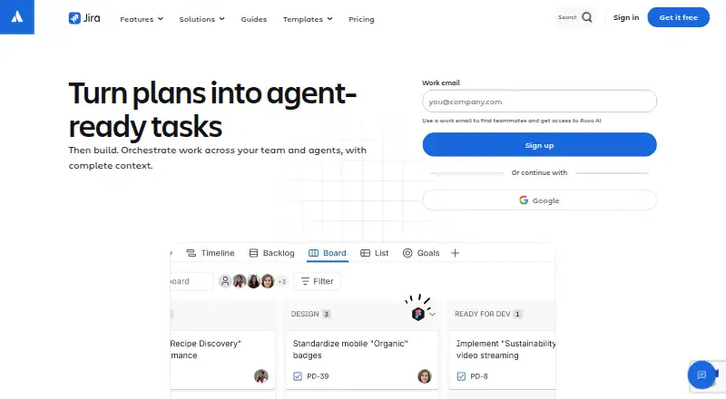 Jira's own site