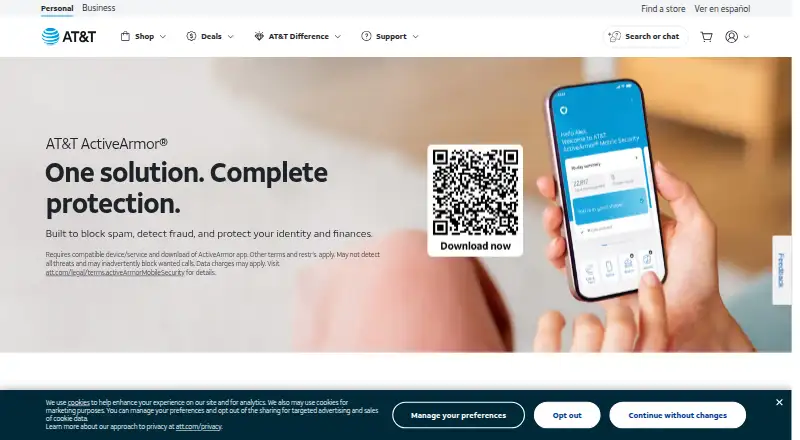 AT&T ActiveArmor's own site