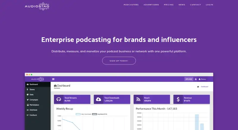 AudioStaq's own site