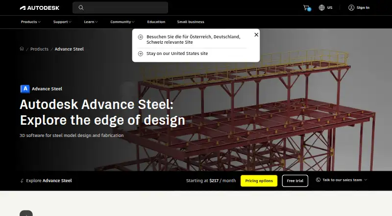 Advance Steel's own site