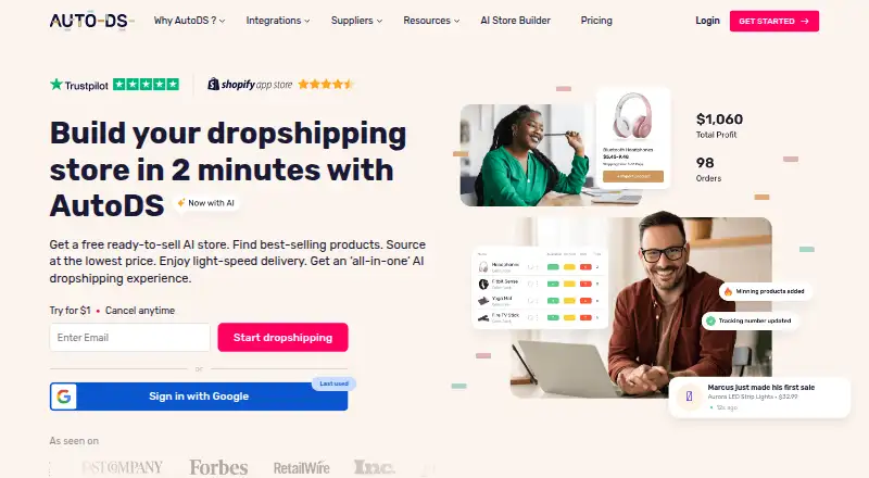 AutoDS's own site