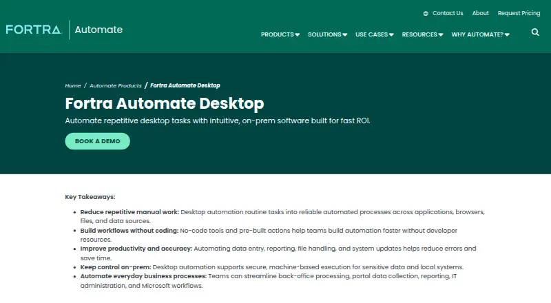 Automate Desktop's own site
