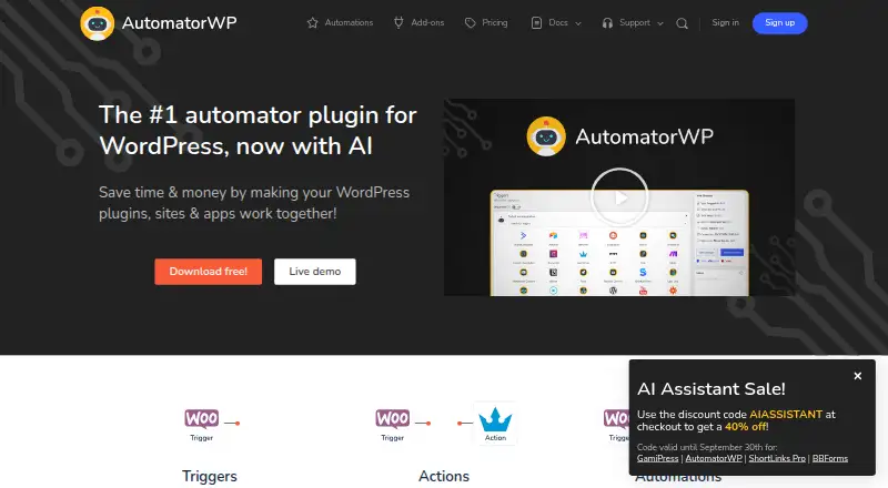 AutomatorWP's own site