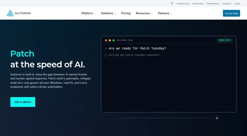 Automox's own site