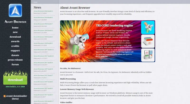 Avant Browser's own site