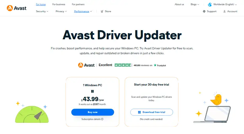 Avast Driver Updater's own site