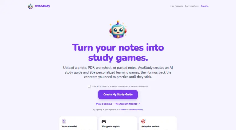 AvaStudy's own site