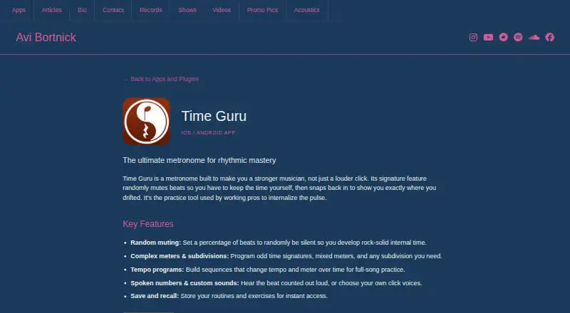 Time Guru's own site
