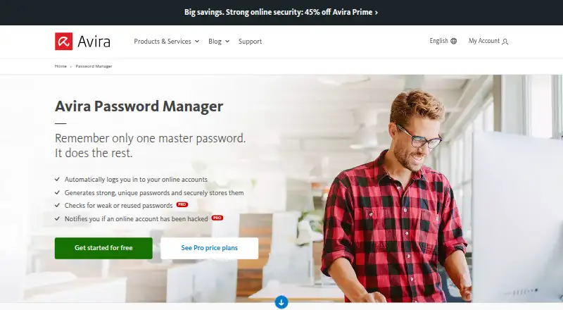 Avira Password Manager's own site