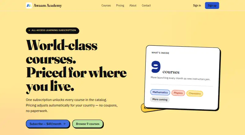 Awaam Academy's own site