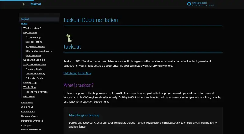 TaskCat's own site