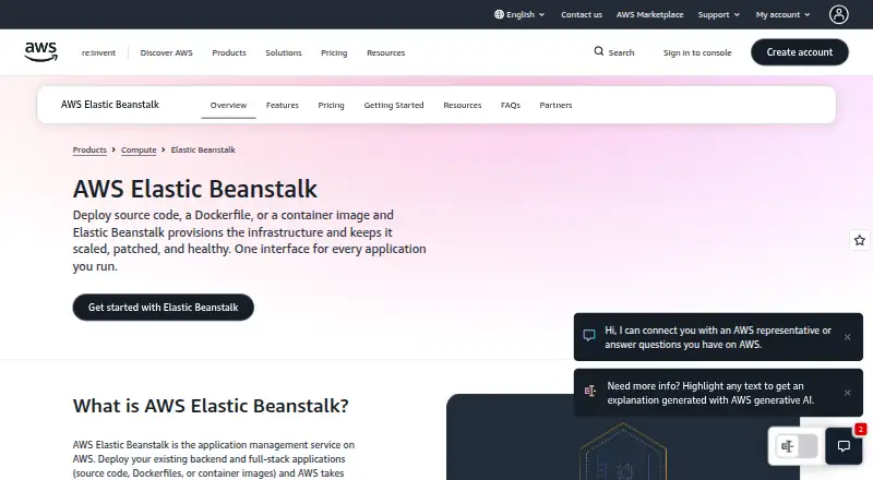 AWS Elastic Beanstalk's own site