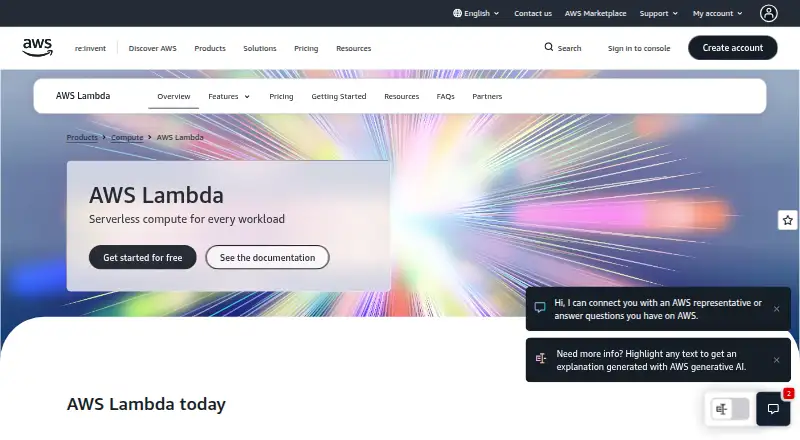 AWS Lambda's own site
