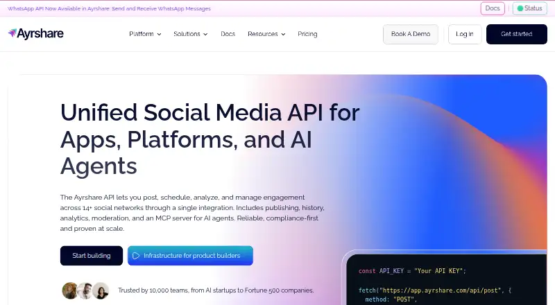 Ayrshare's own site