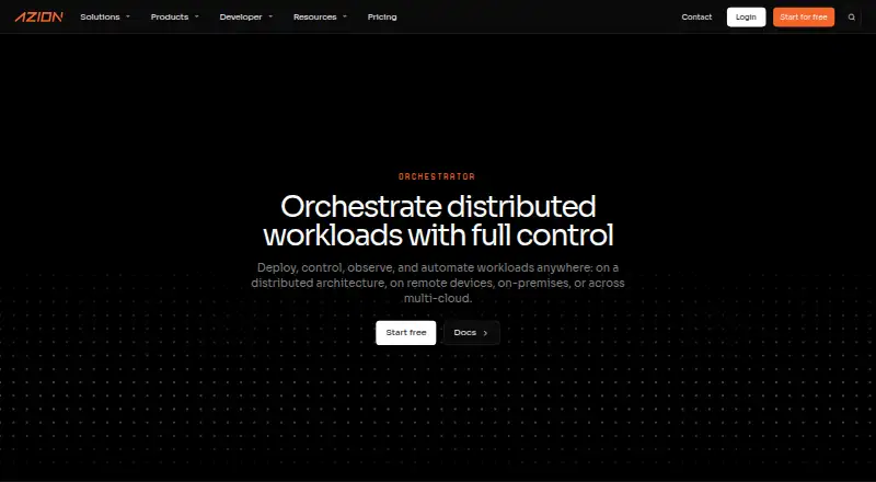 Azion Orchestrator's own site