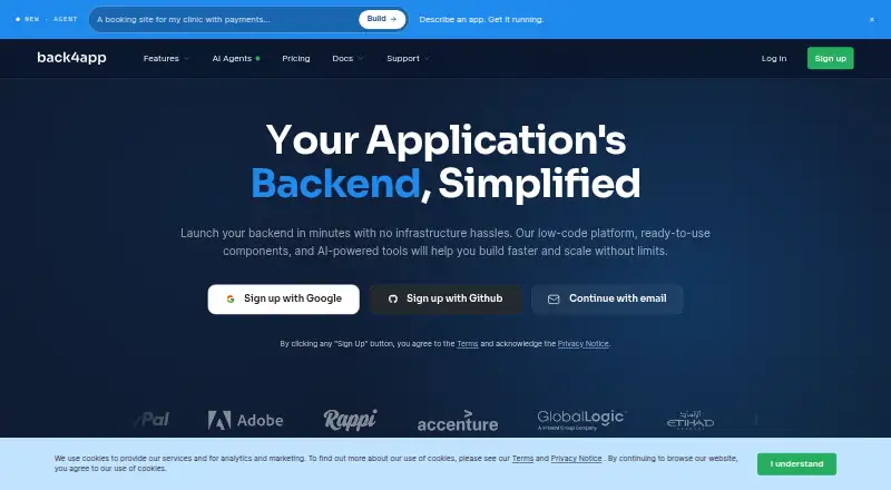Back4app's own site