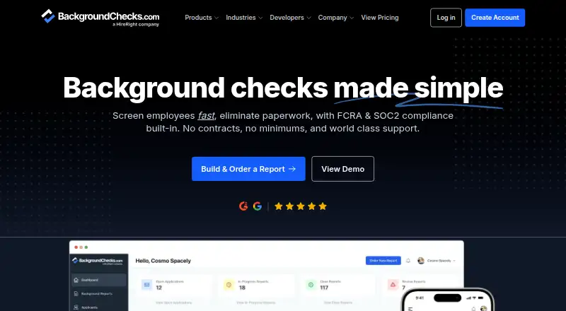 BackgroundChecks.com's own site