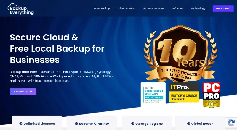 Backup Everything's own site