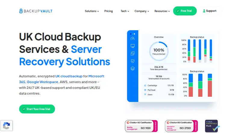 BackupVault's own site