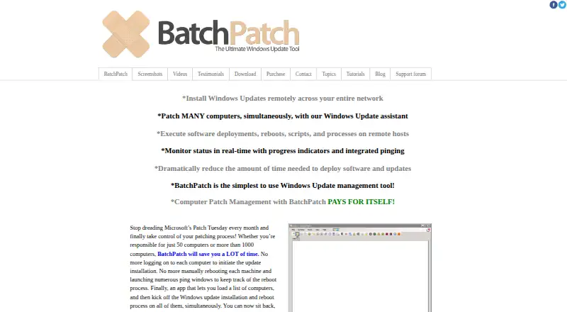 BatchPatch's own site