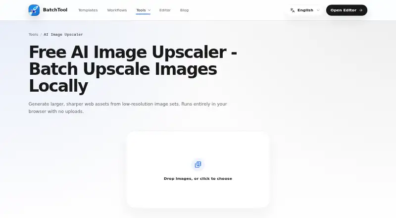 BatchTool Image Upscaler's own site
