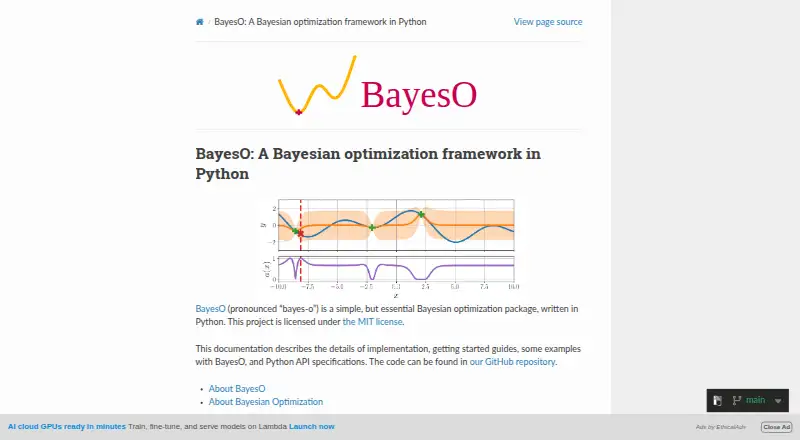 BayesO's own site