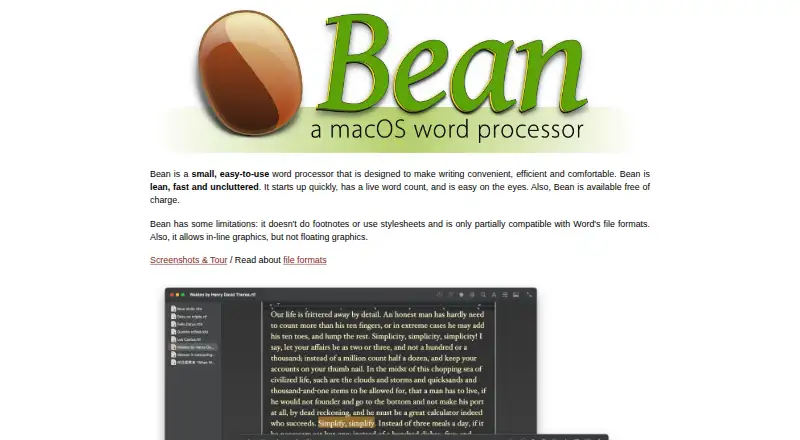 Bean's own site