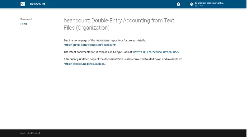 The Beancount homepage