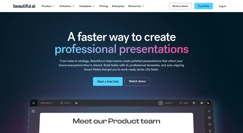 Beautiful.ai's own site