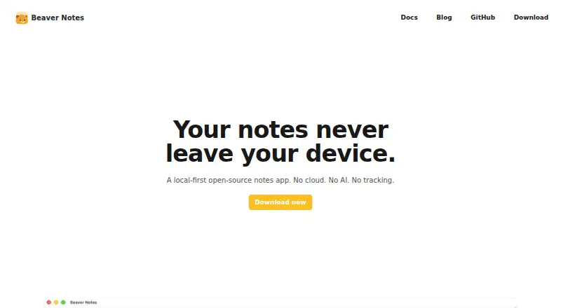 Beaver Notes's own site