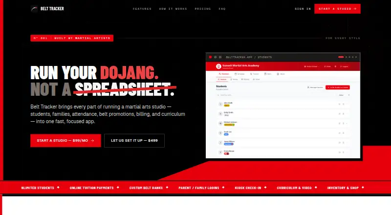 Belt Tracker's own site