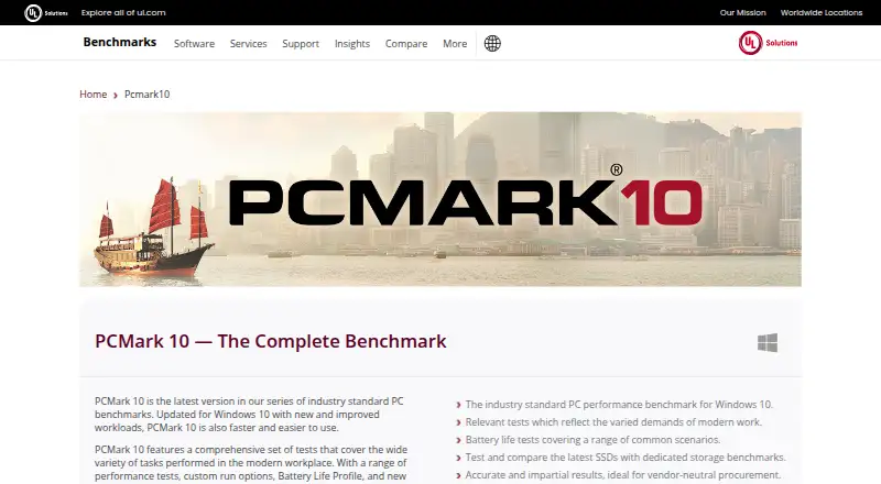 PCMark 10's own site