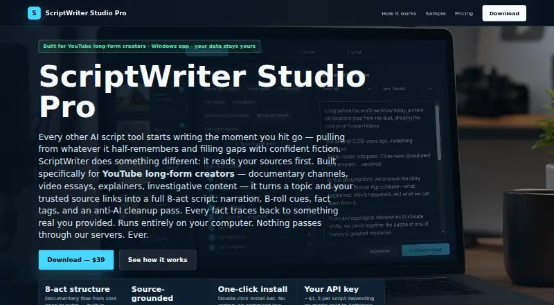 ScriptWriter Studio Pro's own site