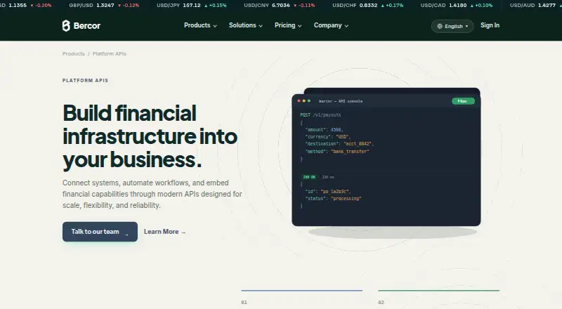 Bercor Platform APIs's own site