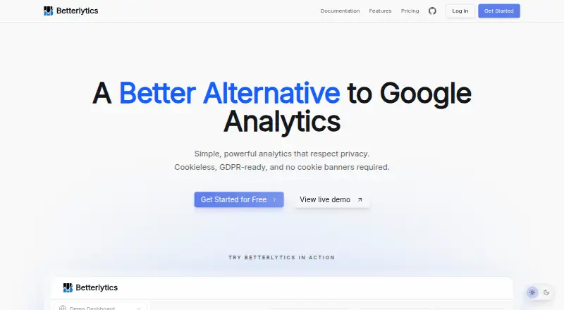 Betterlytics's own site