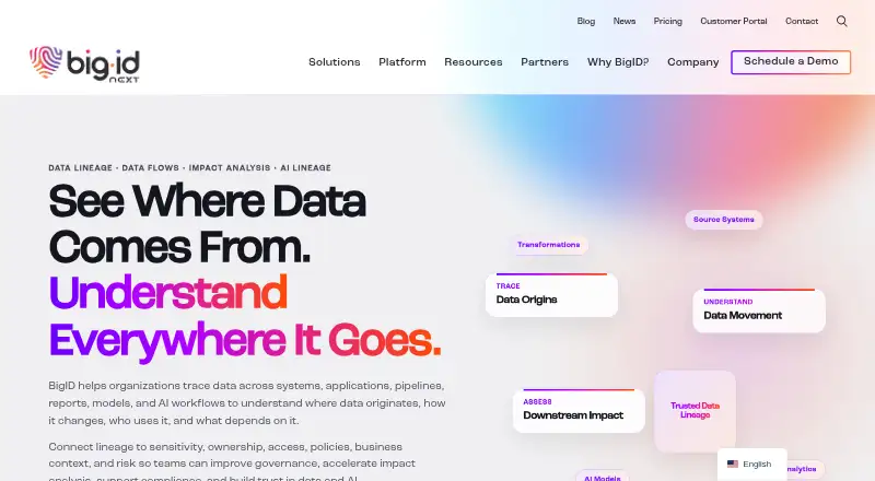 BigID Data Intelligence Platform's own site